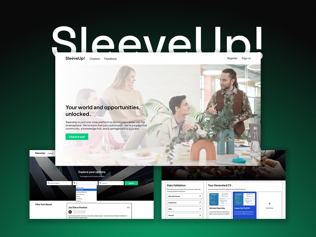 SleeveUp homepage